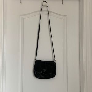 Coach black leather crossbody purse